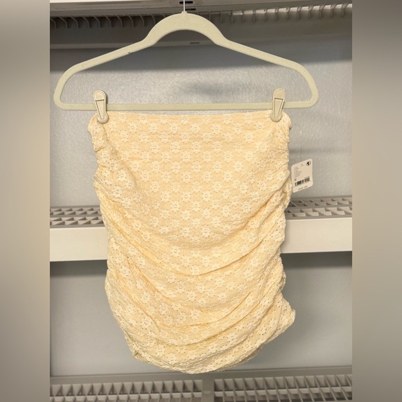 NWT Free People Ona Ruched Convertible Cream‎ Miniskirt - Picture 6 of 14